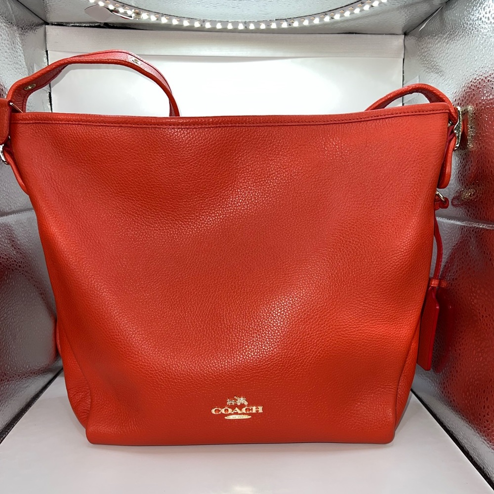 COACH pebble leather duffle